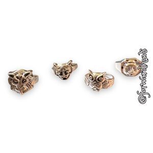 Bundle Sale 3 for $15 | (4) Silver Tone Animal Rings  | Various Sizes